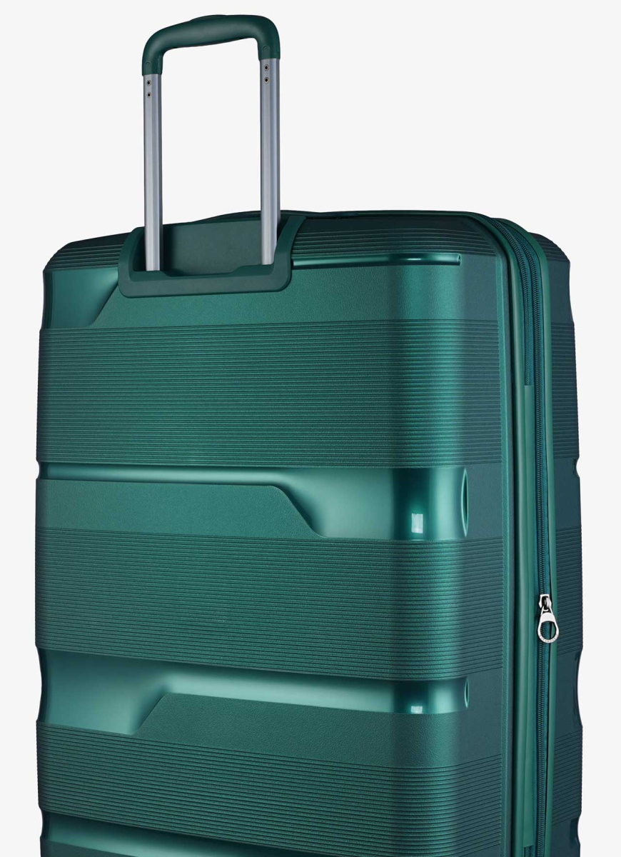 Set of 3 Suitcases V&V Travel Metallo 8023 - 3 Piece Set - Green