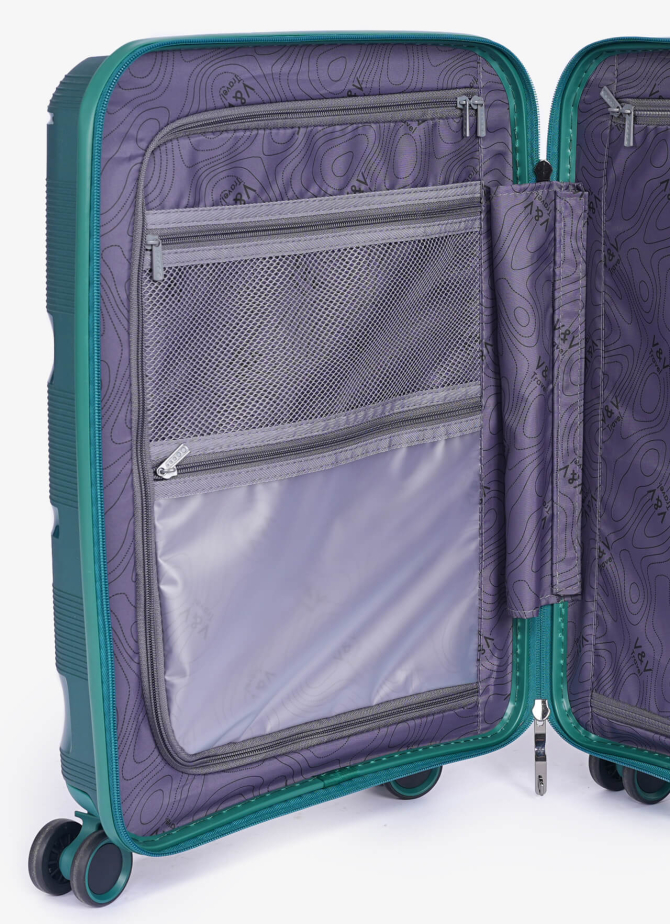 Set of 3 Suitcases V&V Travel Metallo 8023 - 3 Piece Set - Green